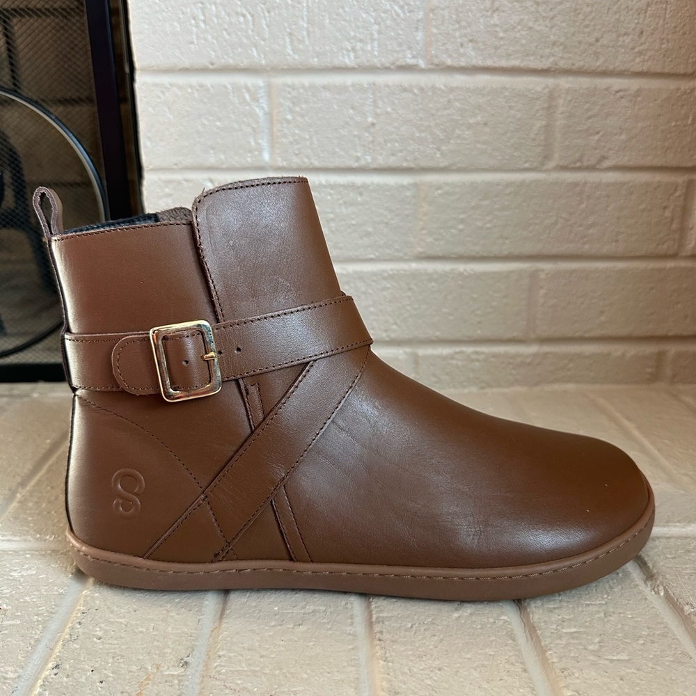 Women’s Shapen Brown Leather Barefoot Ankle Booties Flat European Size 11.5 (43) - Picture 9 of 11